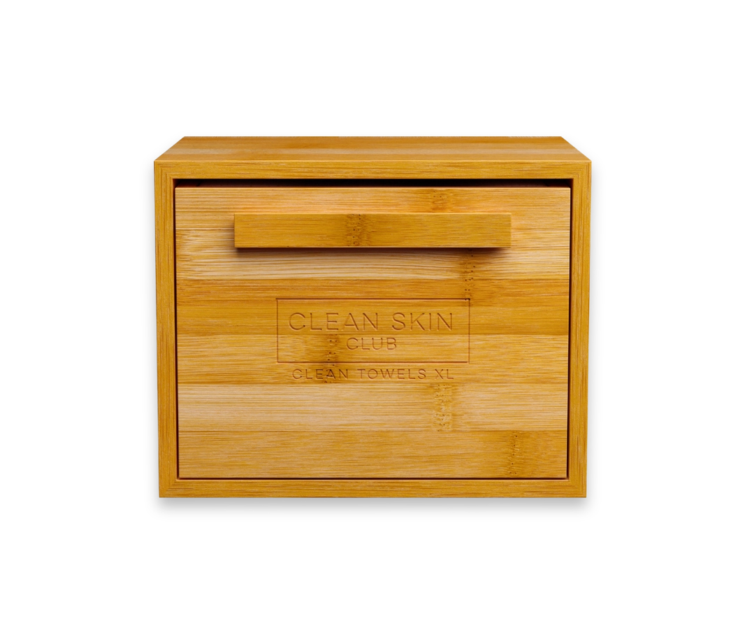 Luxe Bamboo Box wtih Drawer for Clean Towels